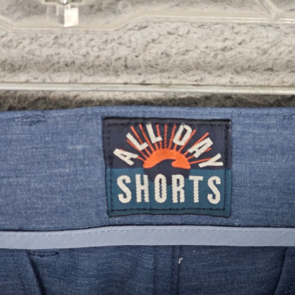 Faherty Shorts Mens 31 Blue All Day Shorts Hybrid Boardshort Stretch Casual